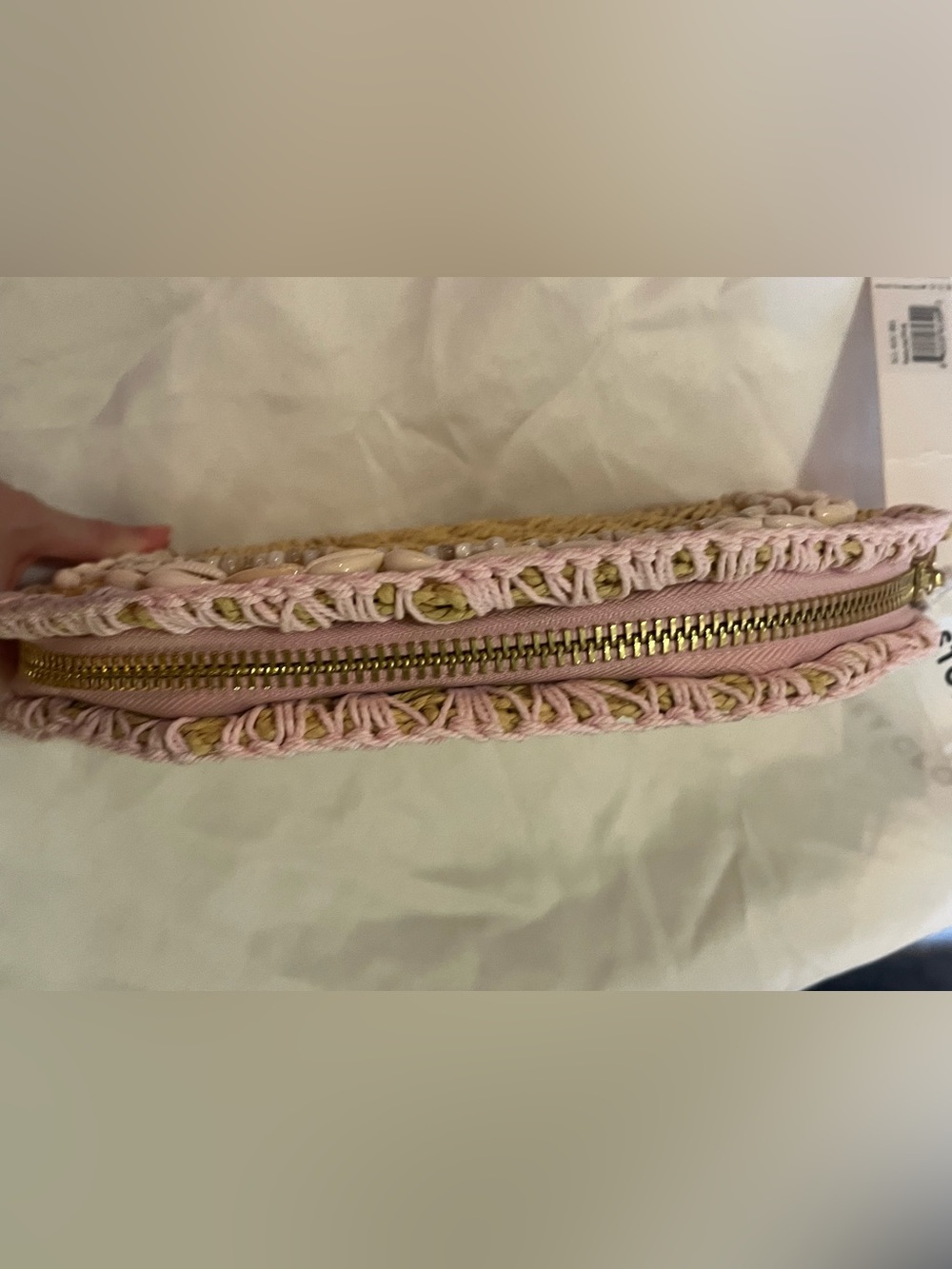 NWT Stoney Clover Lane Seashell Woven Clutch - Picture 8 of 12